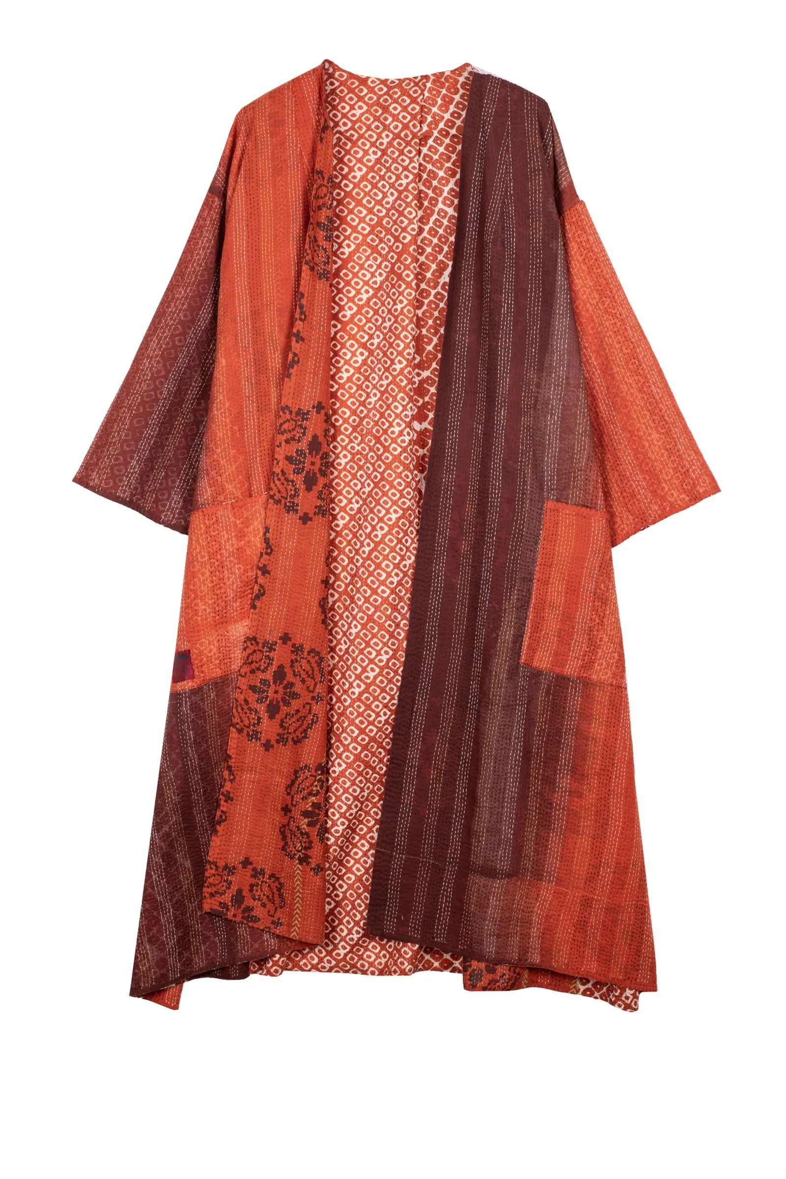 KIMONO COTTON KANTHA LONG DUSTER