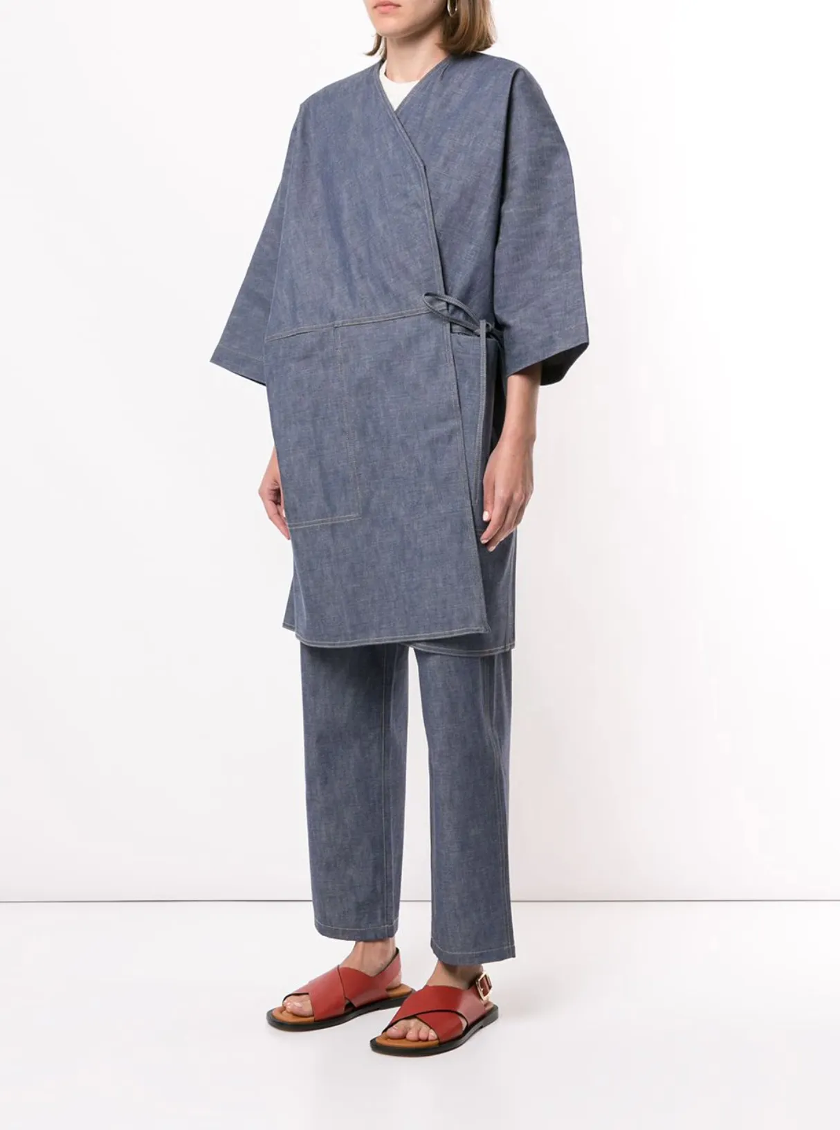 Kimono Wrap Coat, Woven Cascade