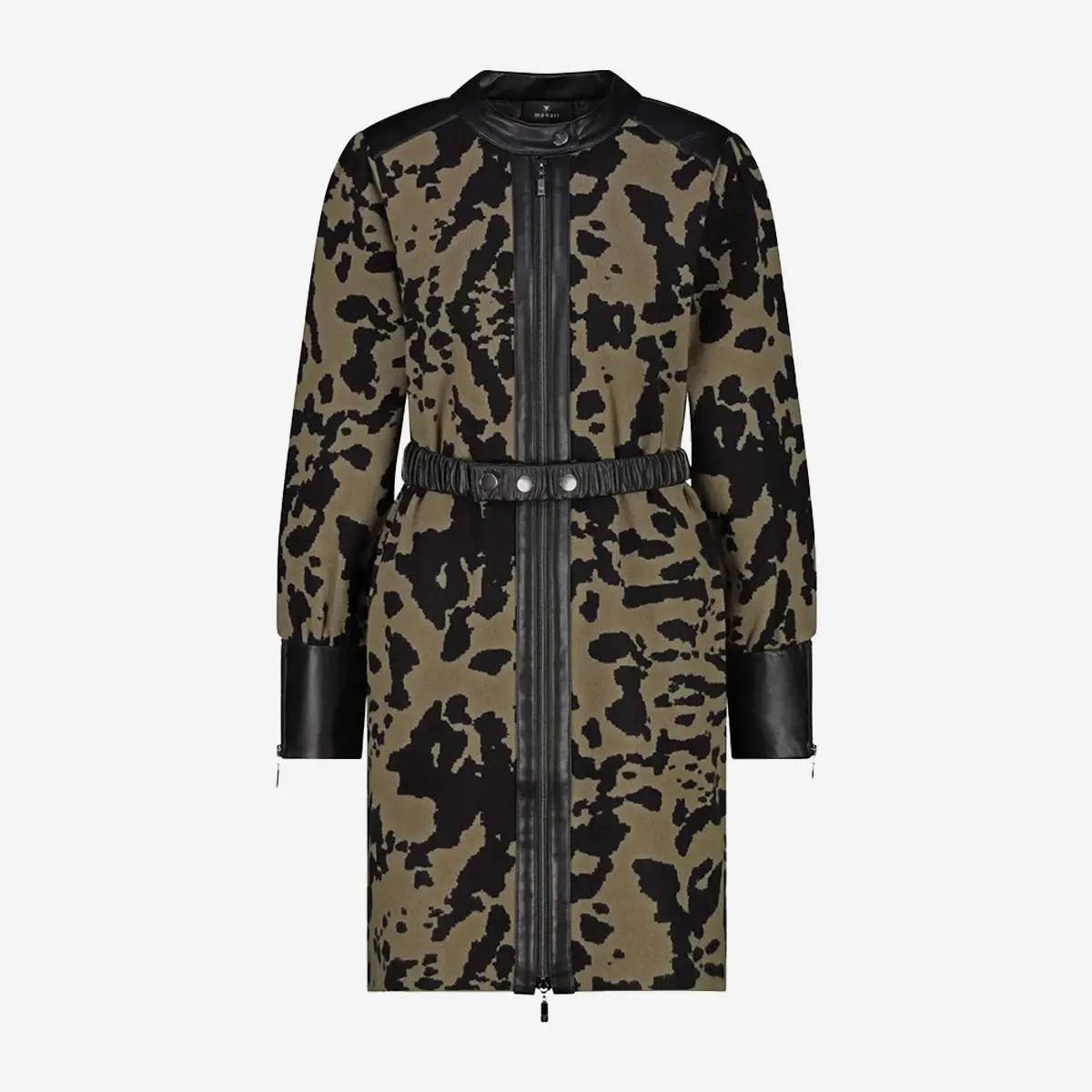 KNITTED COAT WITH LEOPARD CAMOUFLAGE PATTERN