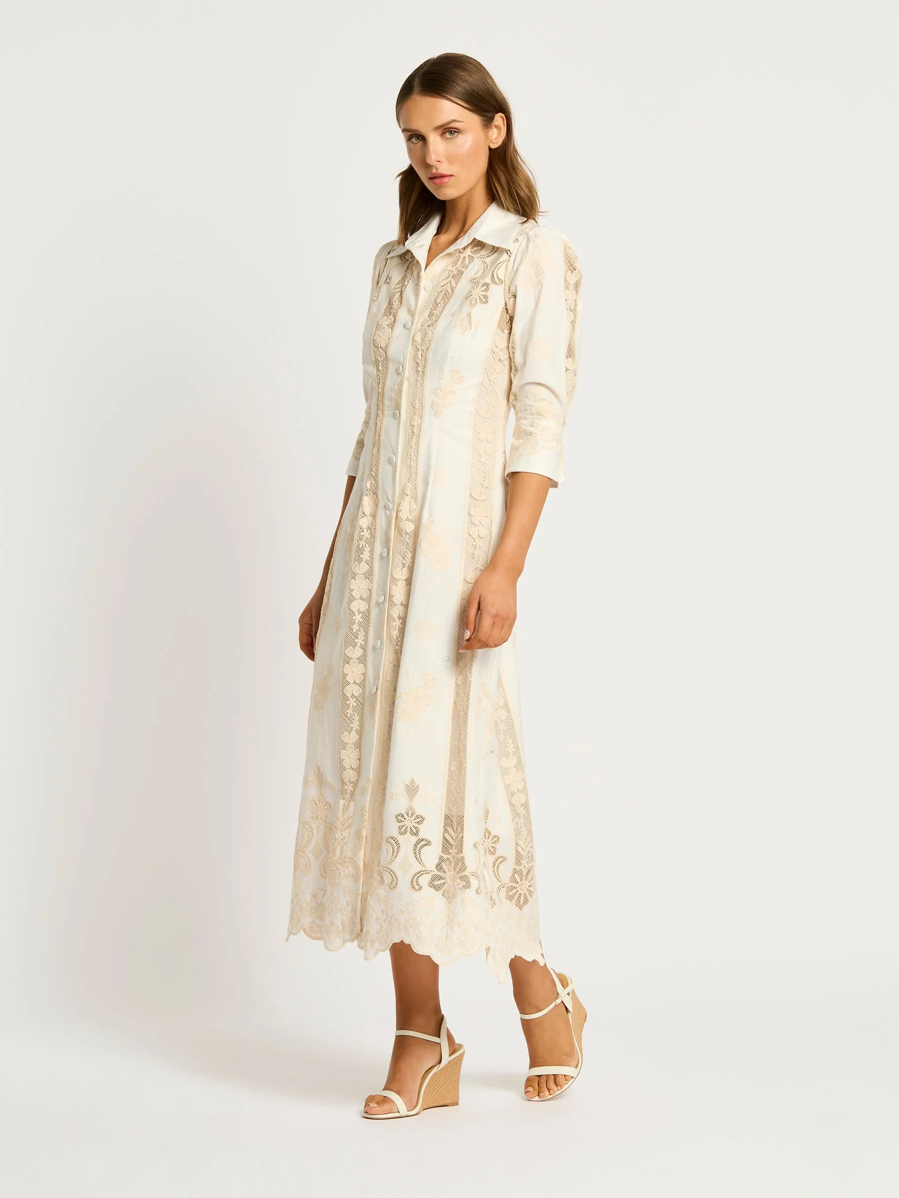 Kristen Shirt Dress - Ivory