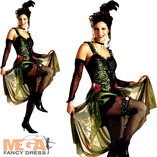 Ladies Western Can Can Deluxe Saloon Girl Fancy Dress Costume