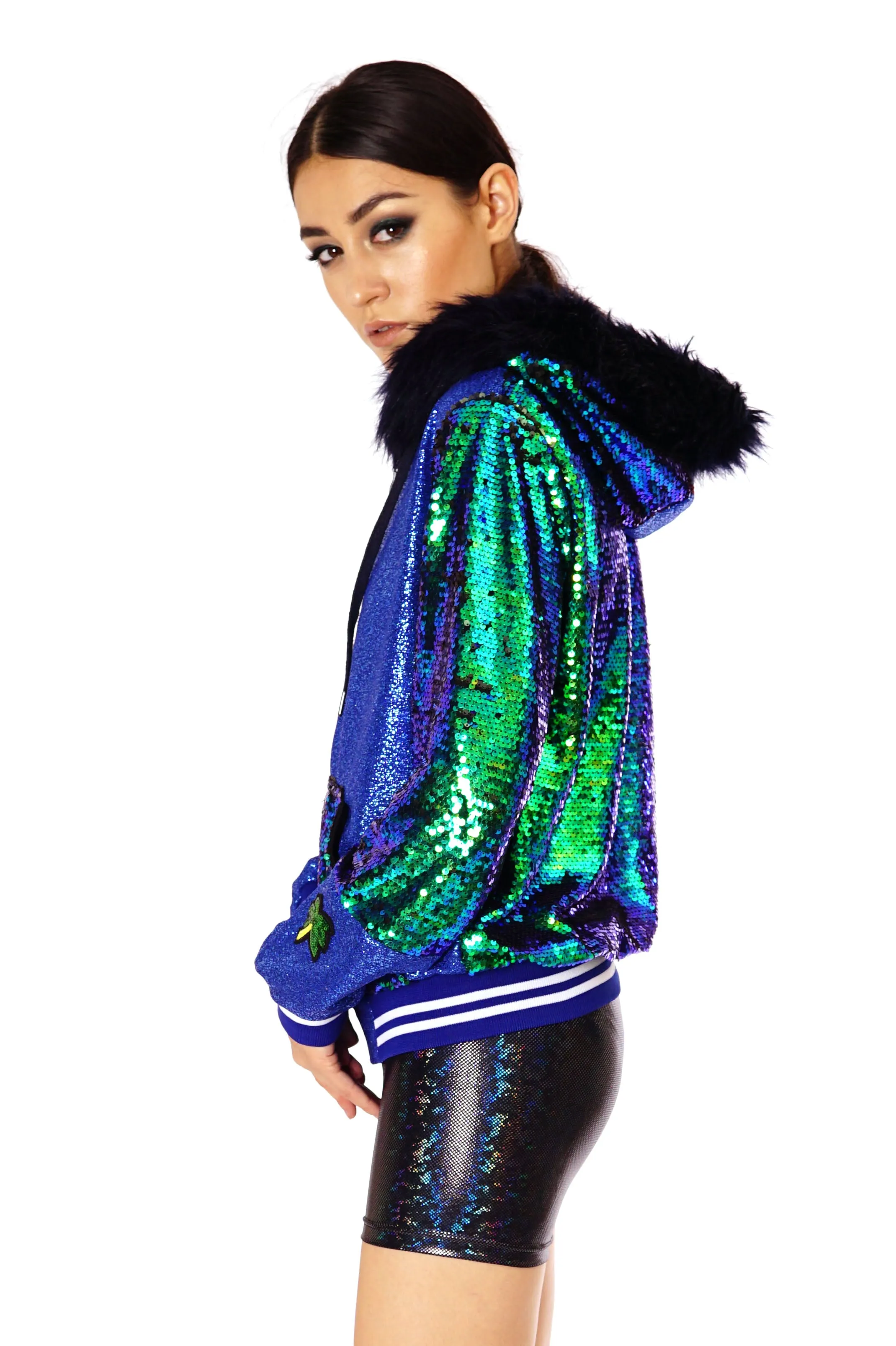 LAST One - Size (S) | Emerald City | Super Deluxe Sequin Hoody | Unisex | Vintaaage!