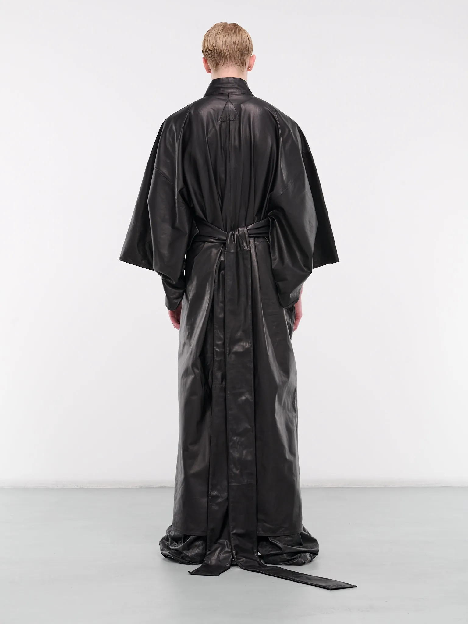 Leather Kimono (AJC2401-BLACK)