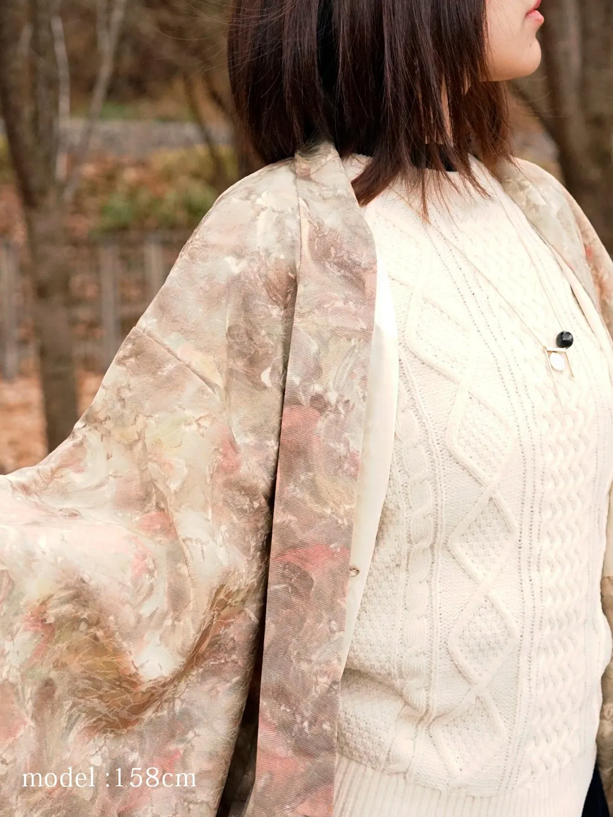 Light brown haori with beautiful pattern