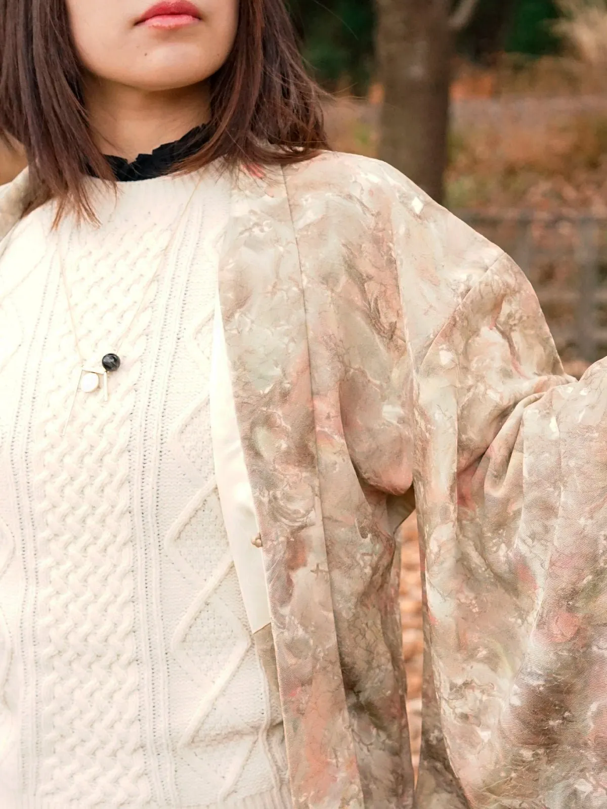 Light brown haori with beautiful pattern