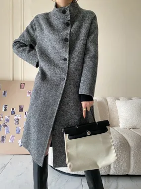 Long Wool Coat Women's Woolen Coat Turtleneck Overcoat Autumn 2022