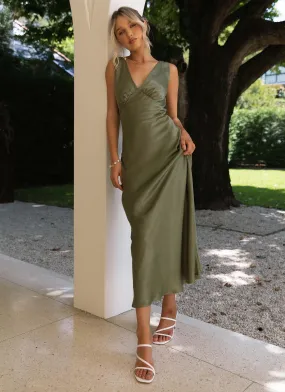 Loren Midi Dress - Khaki