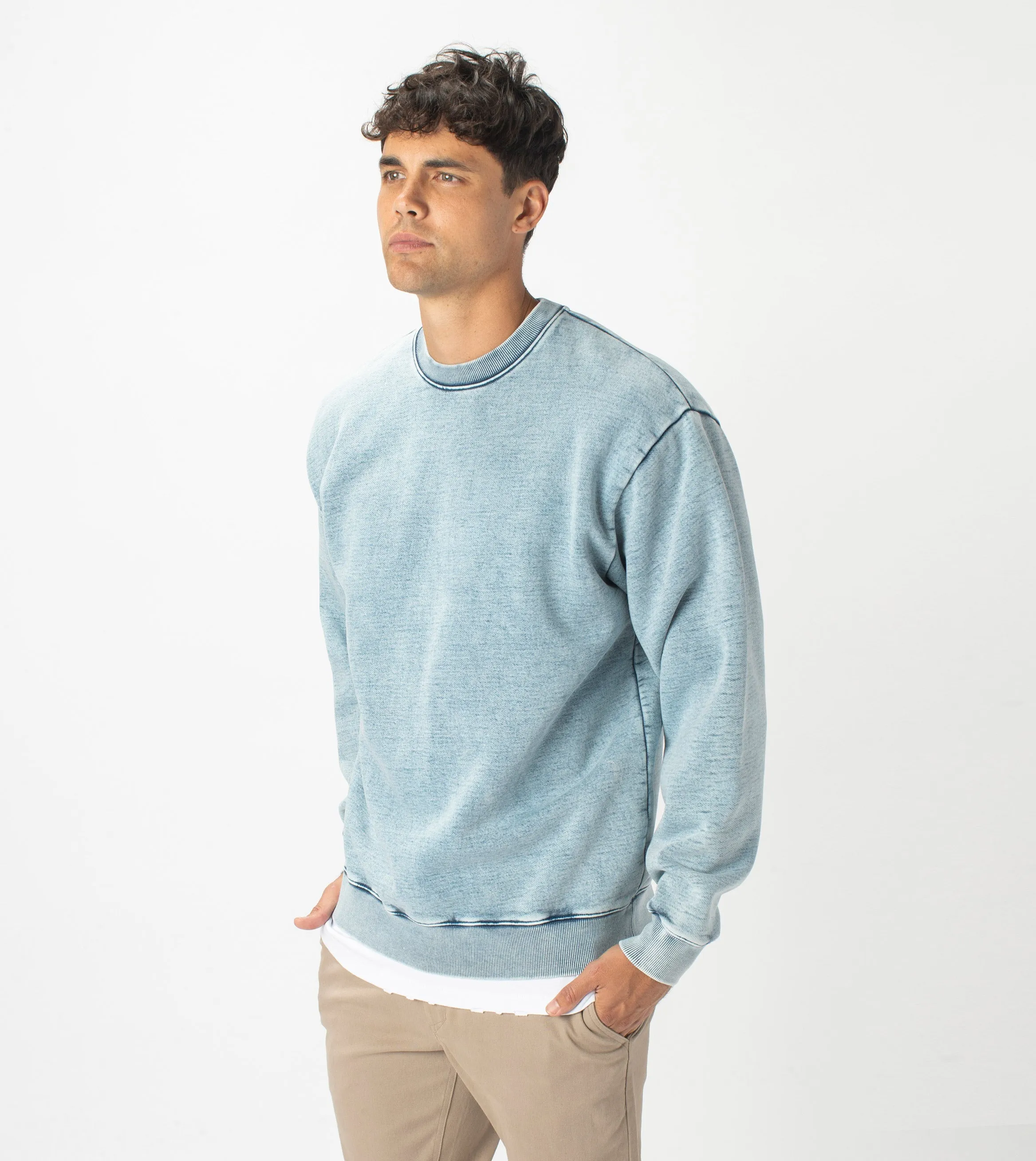 Lowgo Crew Sweat Salt Blue