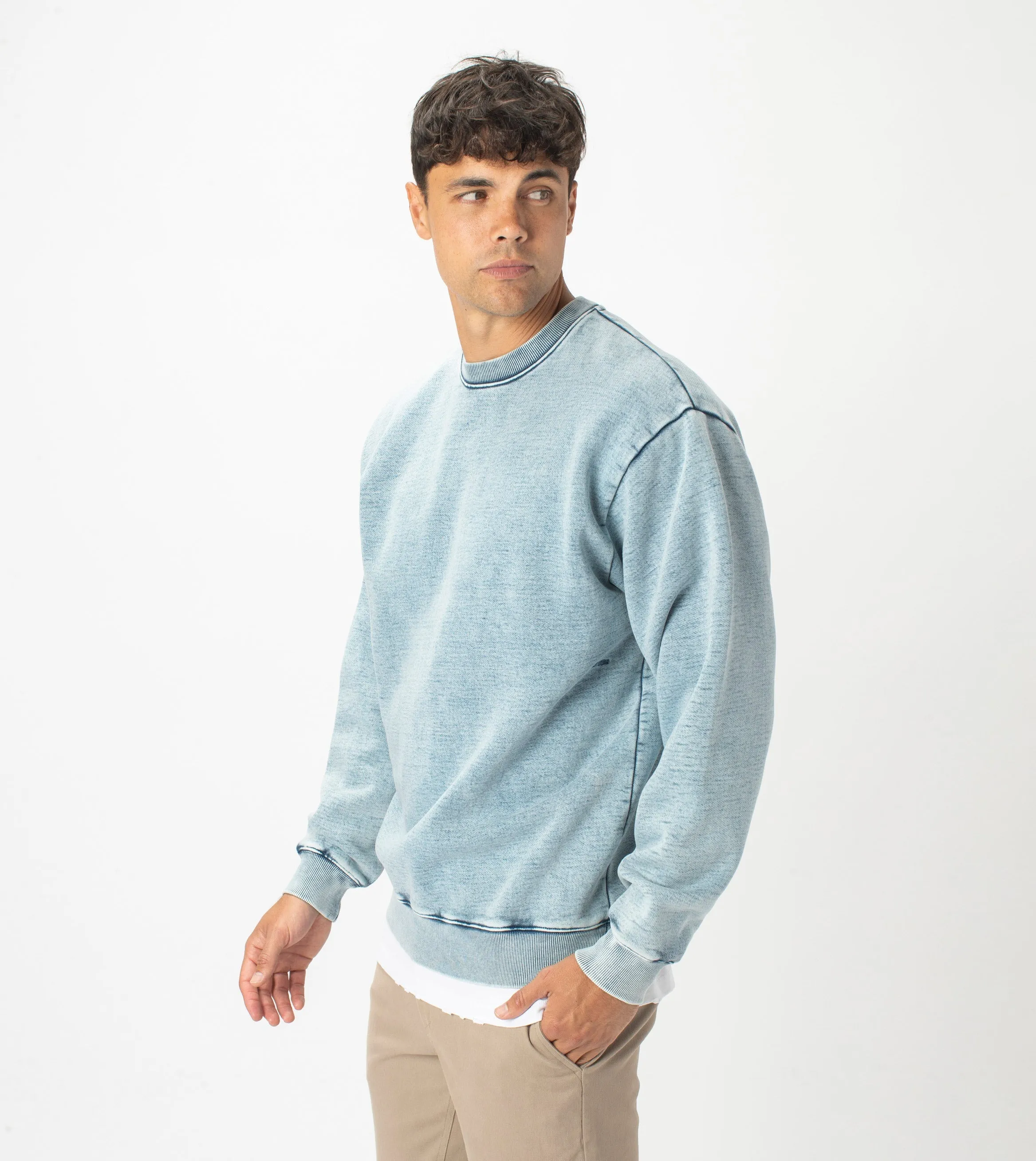 Lowgo Crew Sweat Salt Blue