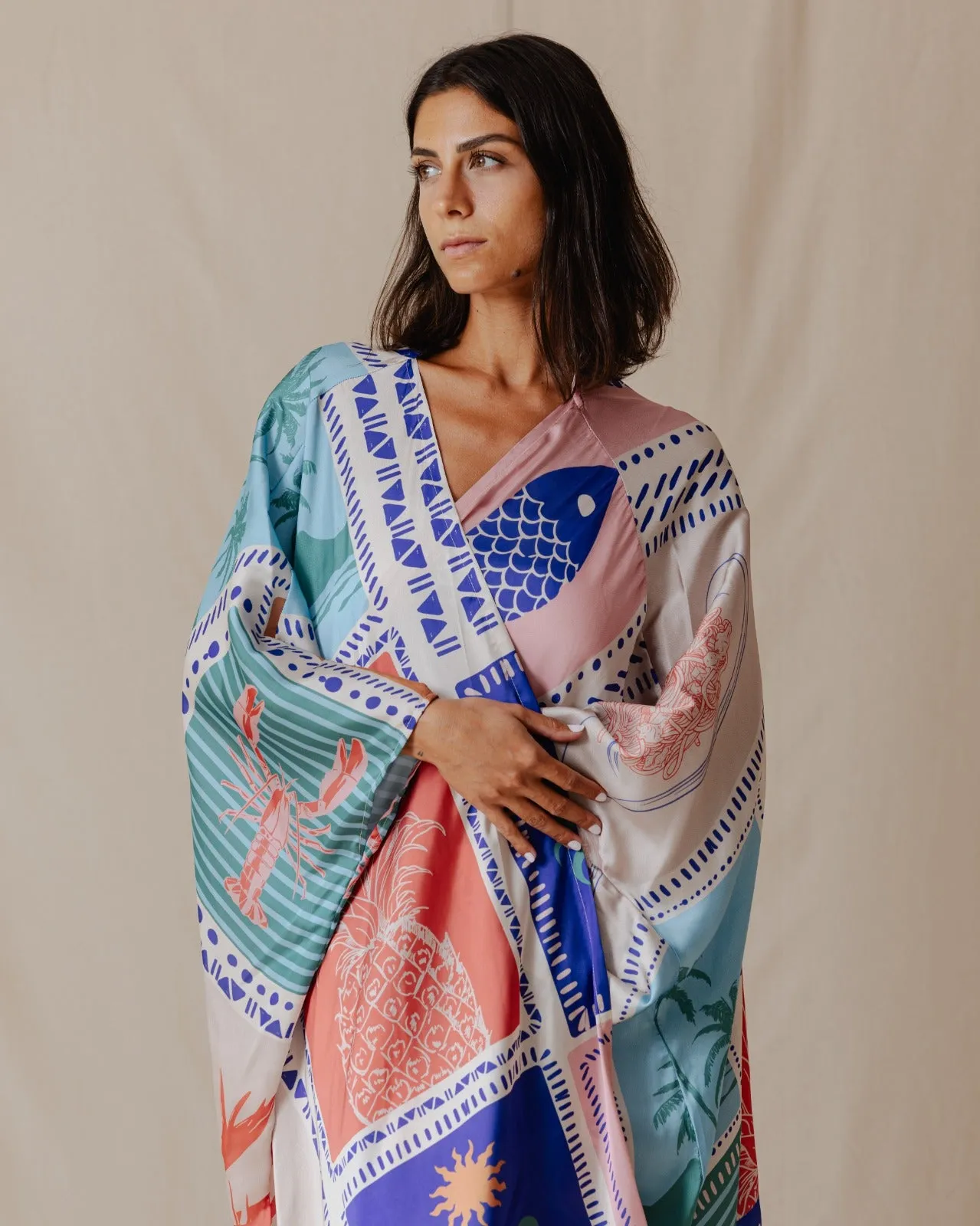 Mediterranean Dream Short Kimono