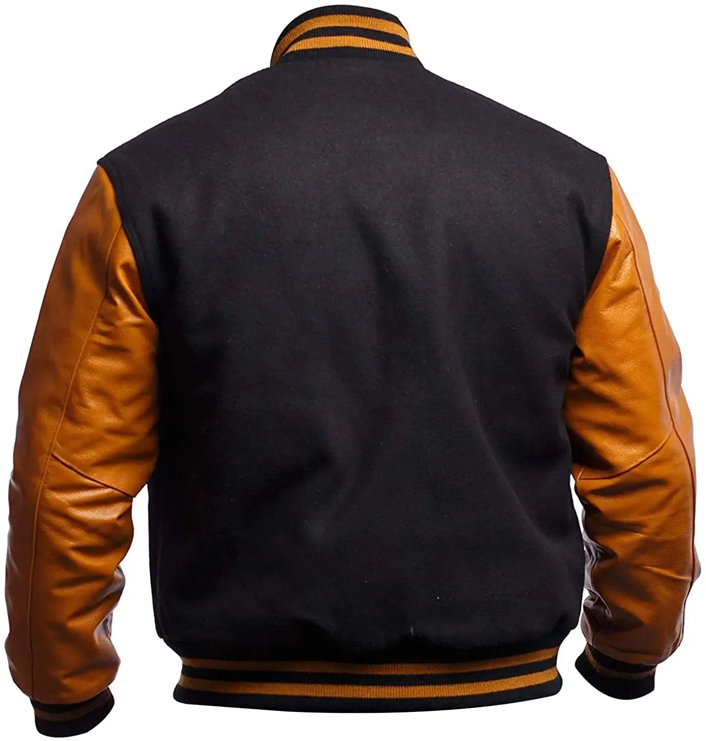 Mens Black And Gold Varsity Jacket