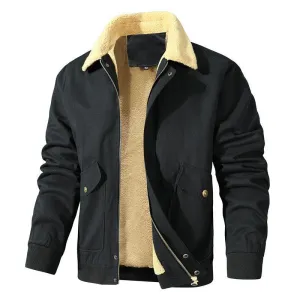 Men's Fashion Casual Fleece-lined Washed Coat