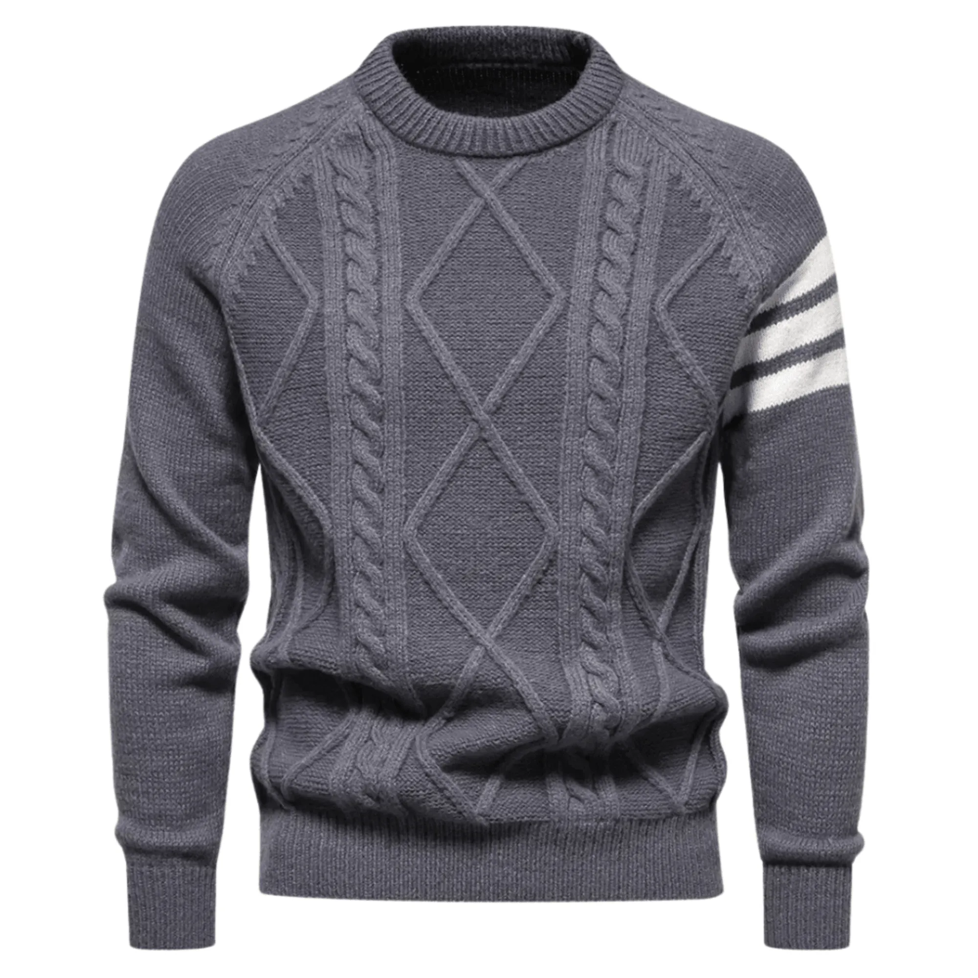 Men's Trendy Pullover Sweaters High Quality Round Neck Tight Casual Mens Fashion