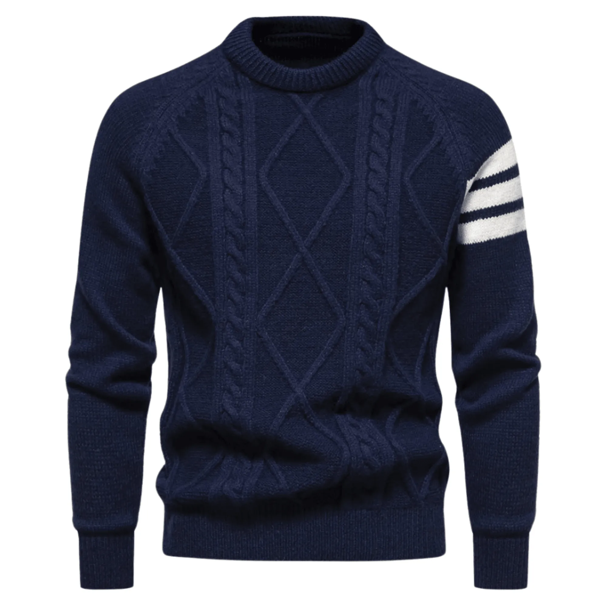 Men's Trendy Pullover Sweaters High Quality Round Neck Tight Casual Mens Fashion