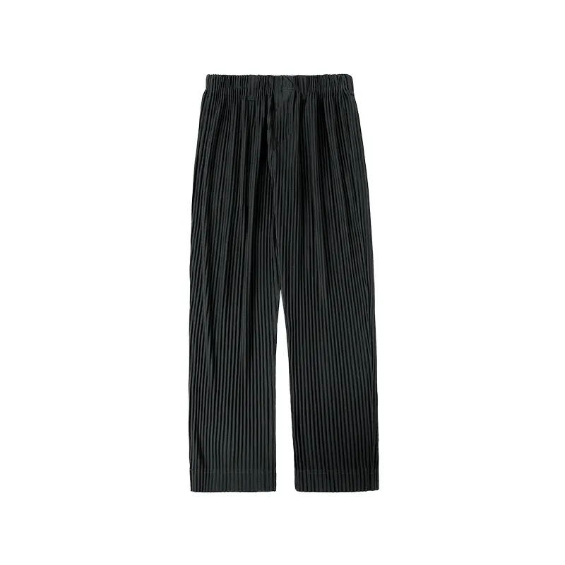 men's wear Japanese stretch fold fabric thin style loose wide leg pants straight pleated casual pants for male Y3059 JF150