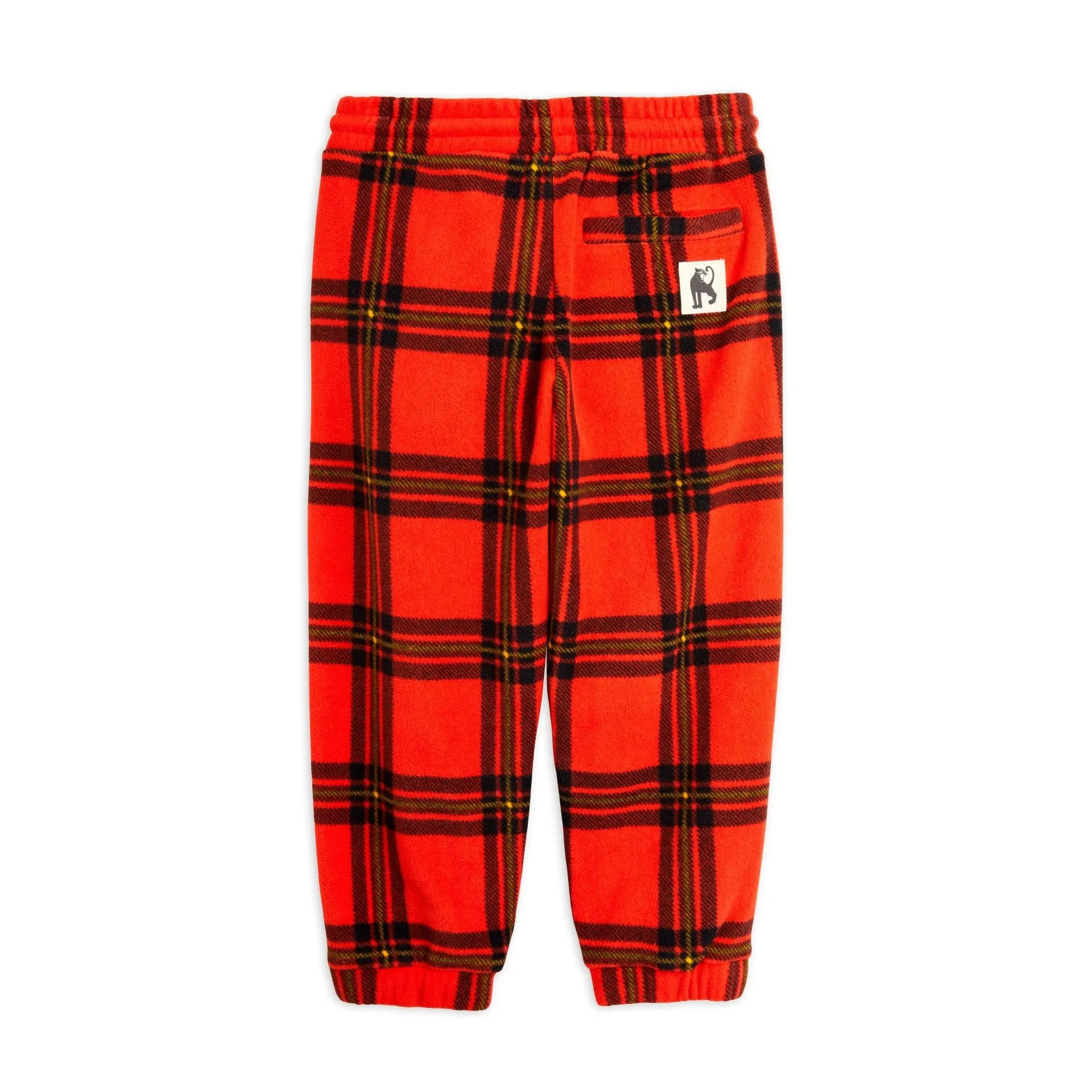 Mini Rodini - Red check fleece trousers