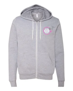 Monogram Circle Stethoscope Bella Full Zip Sweatshirt