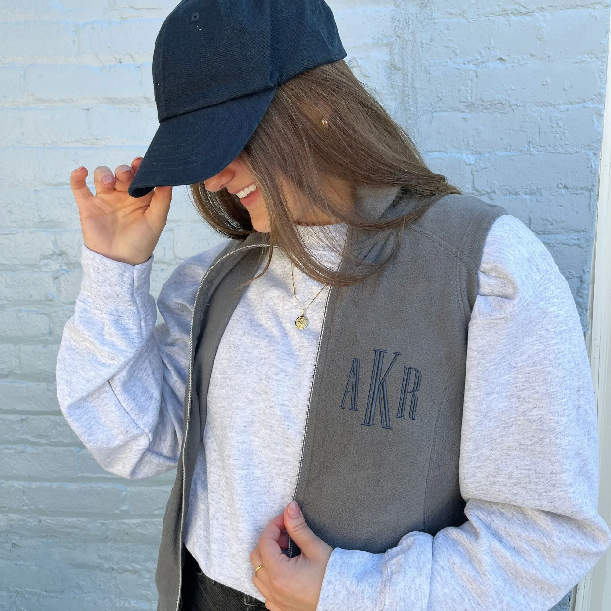 Monogrammed Embroidered Women's Fleece Vest