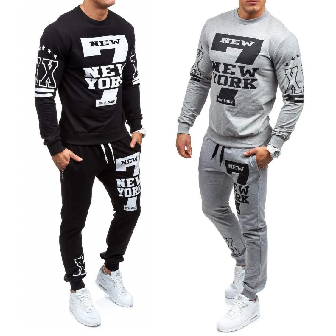 New Men Sets Fashion Autumn Spring Sweatpants