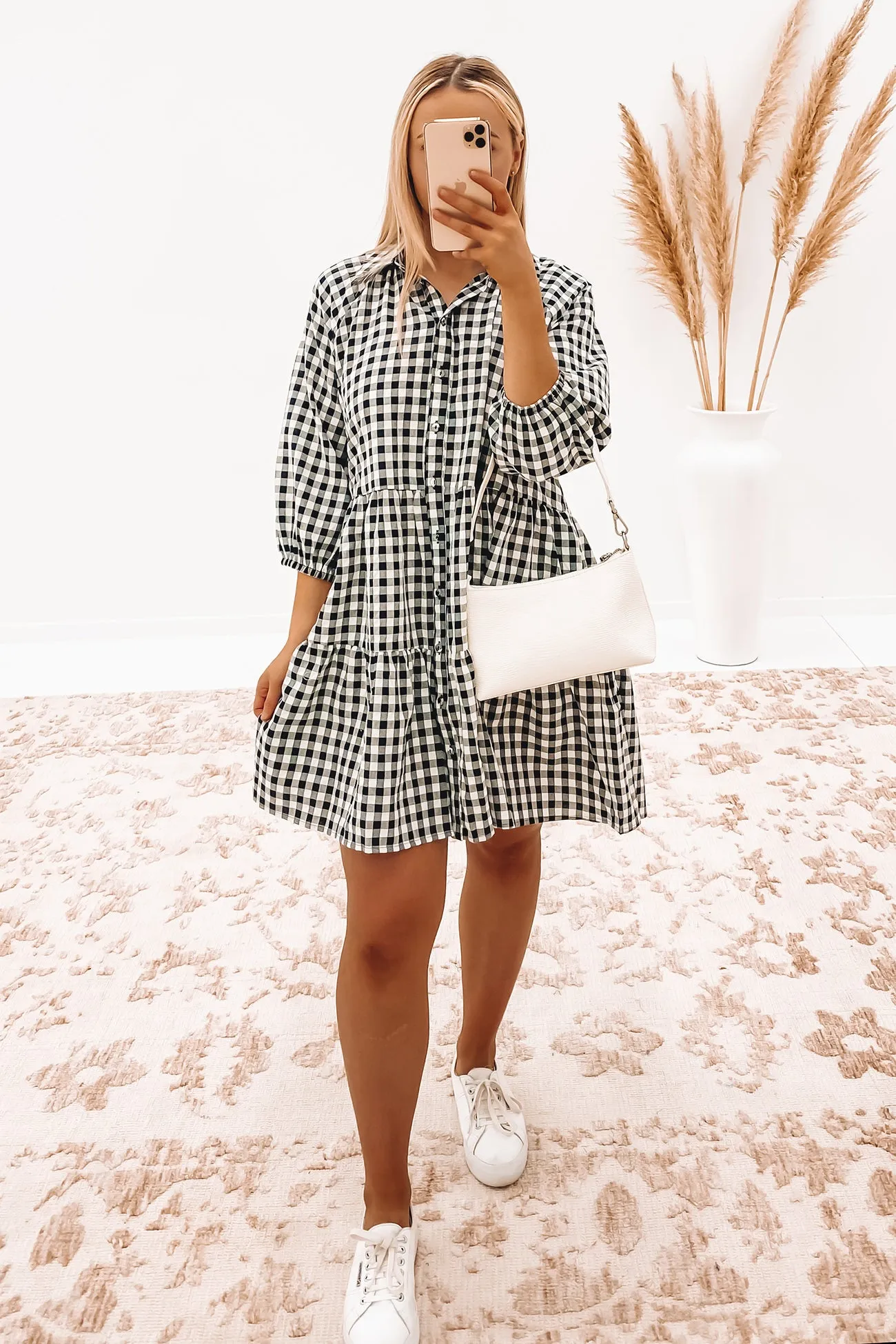 Nila Mini Dress Black Gingham