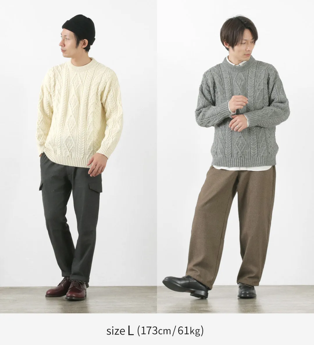 OLD DERBY KNITWEAR / Aran Crew Pullover