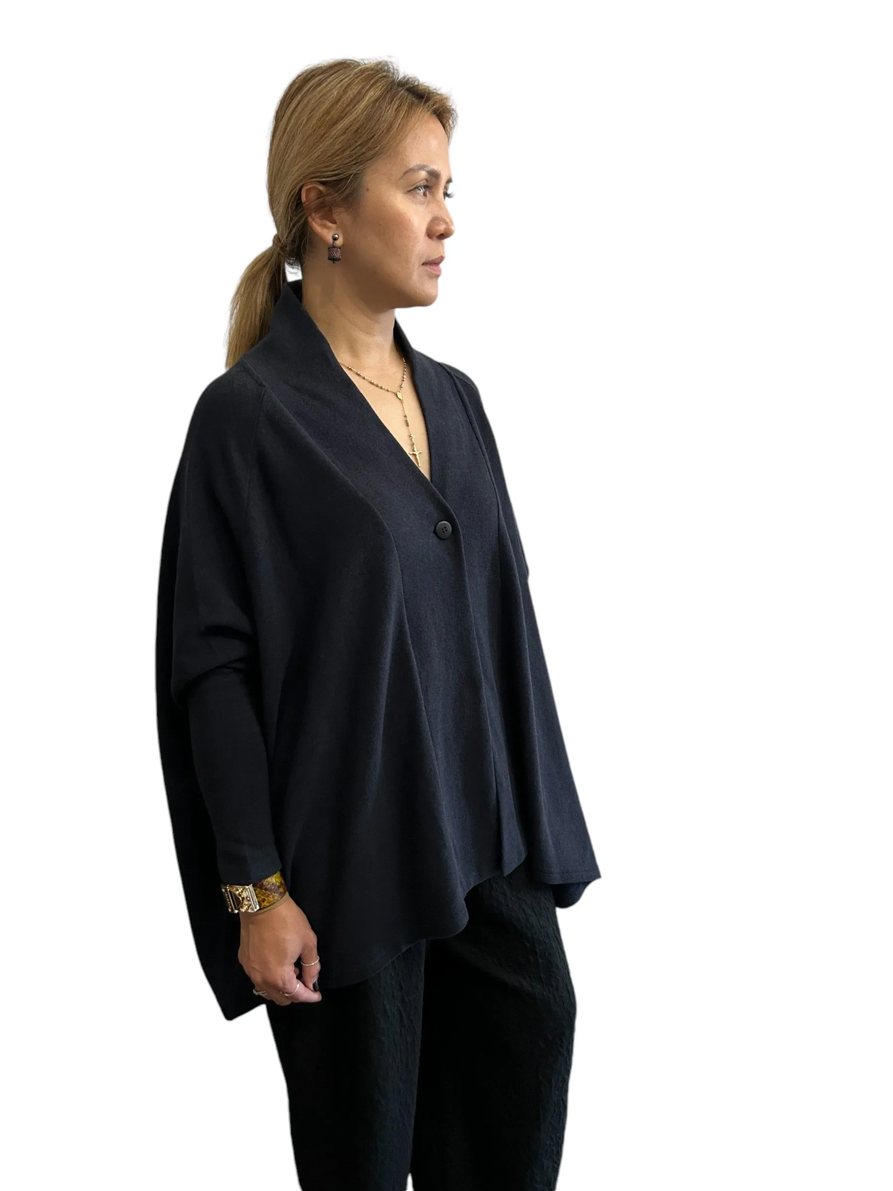 One Button Cardigan Navy