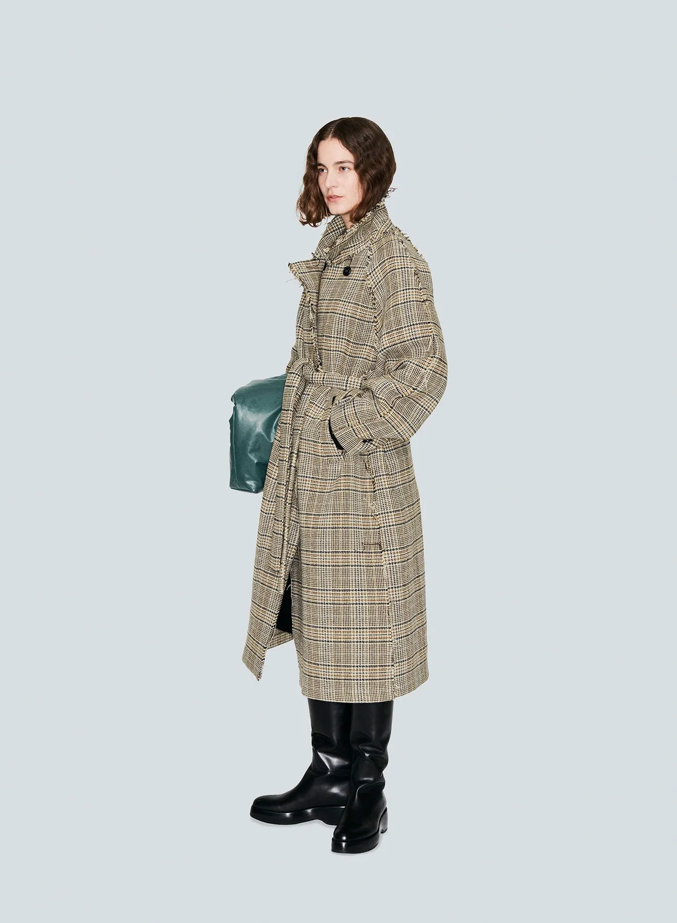 Overcoat wool | check camel