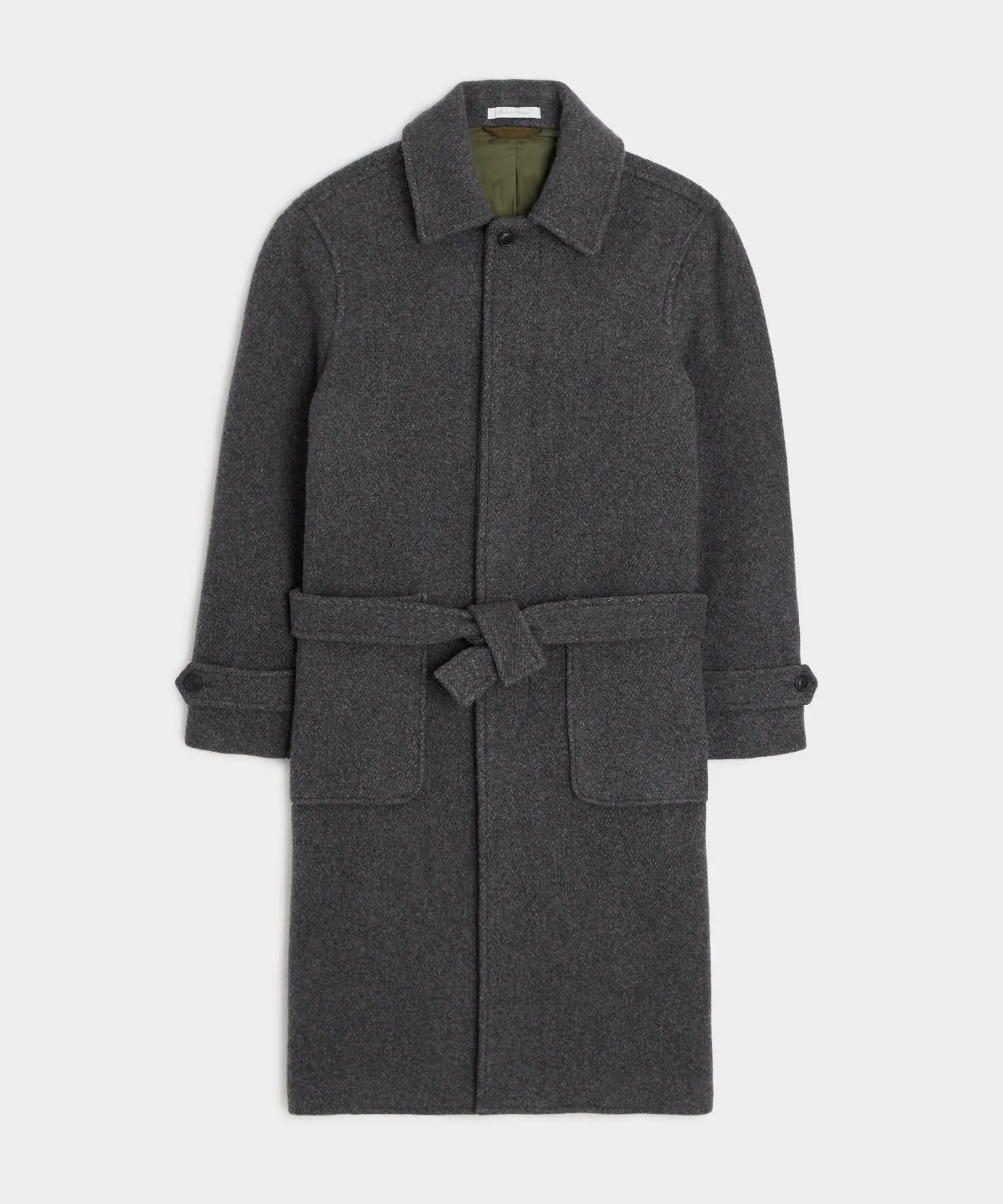 Oversized Cashmere Belted Overcoat in Charcoal