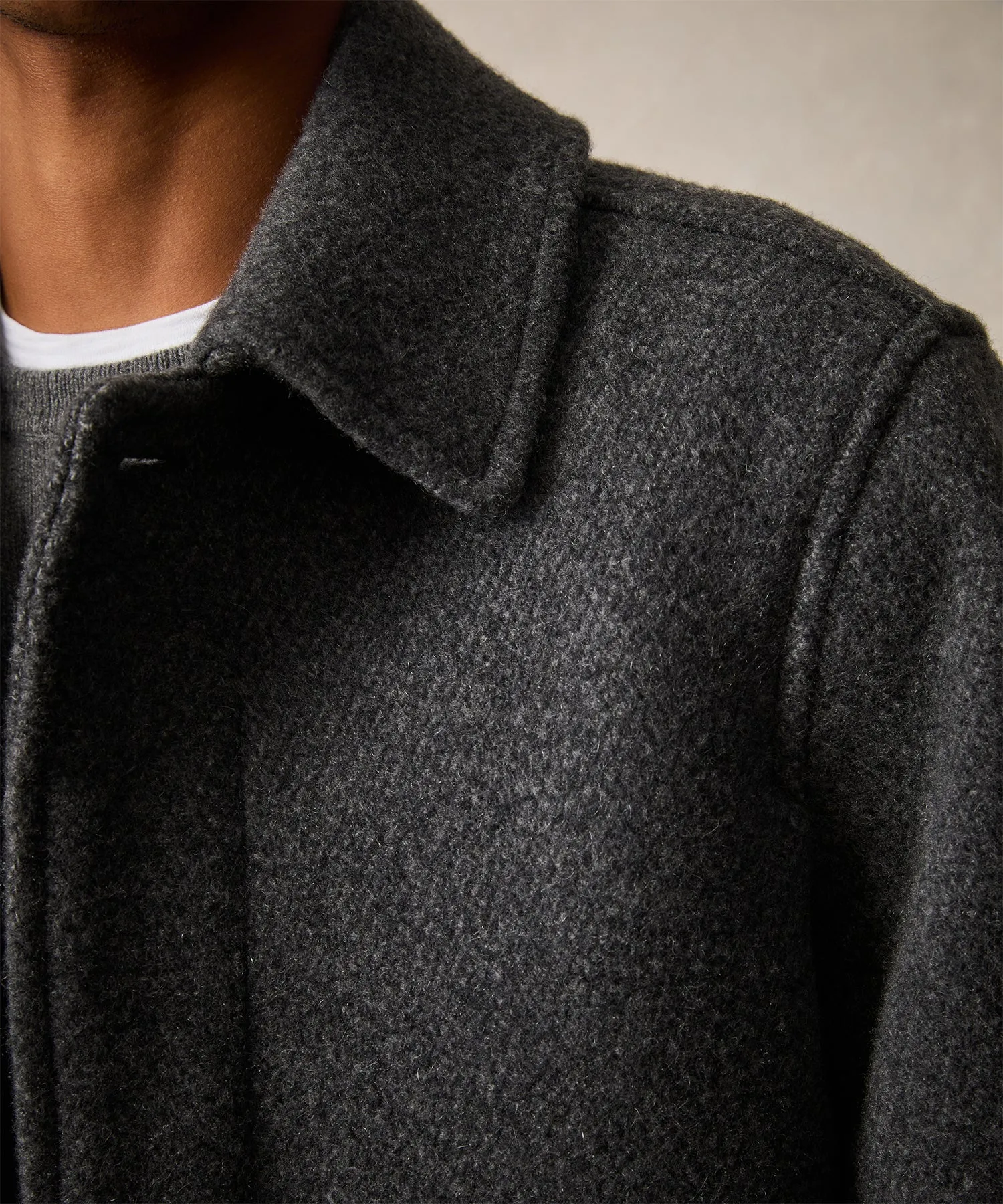 Oversized Cashmere Belted Overcoat in Charcoal