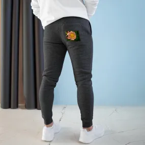 Peach and Yellow Flower Premium Fleece Joggers