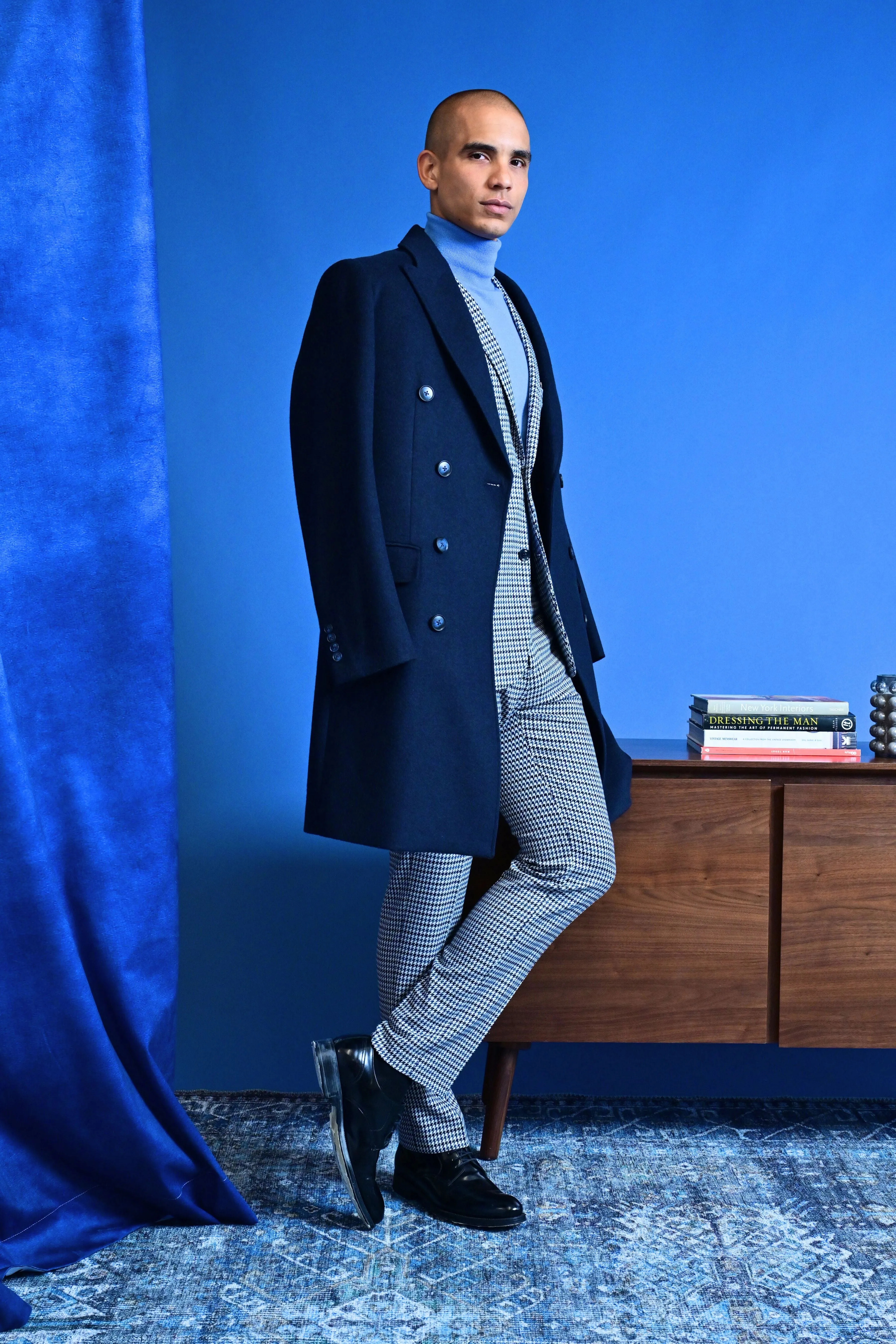 Peak DB Coat - slim - Dark Navy Soft Touch