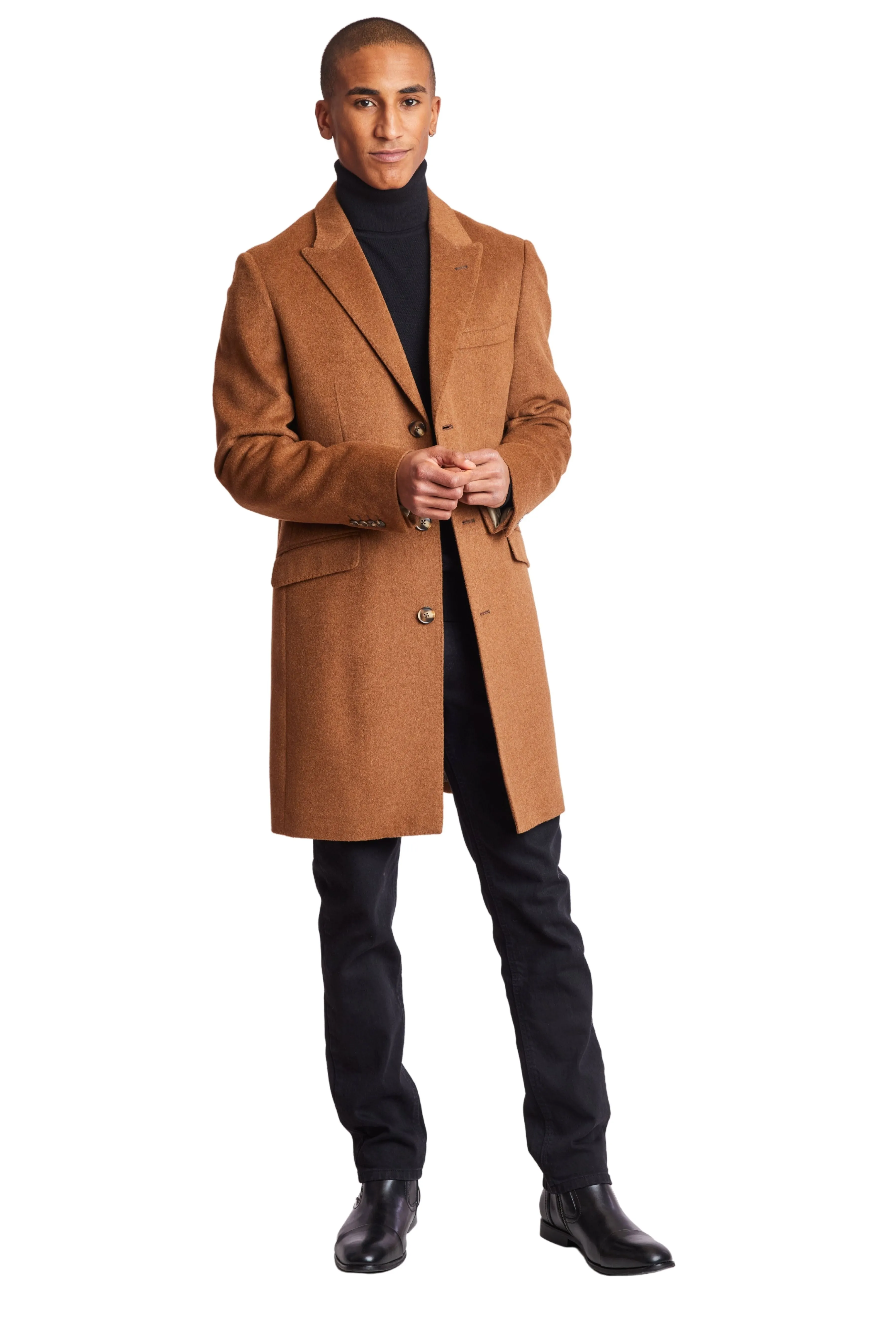 Peak Topcoat  - slim - Cognac Soft Touch