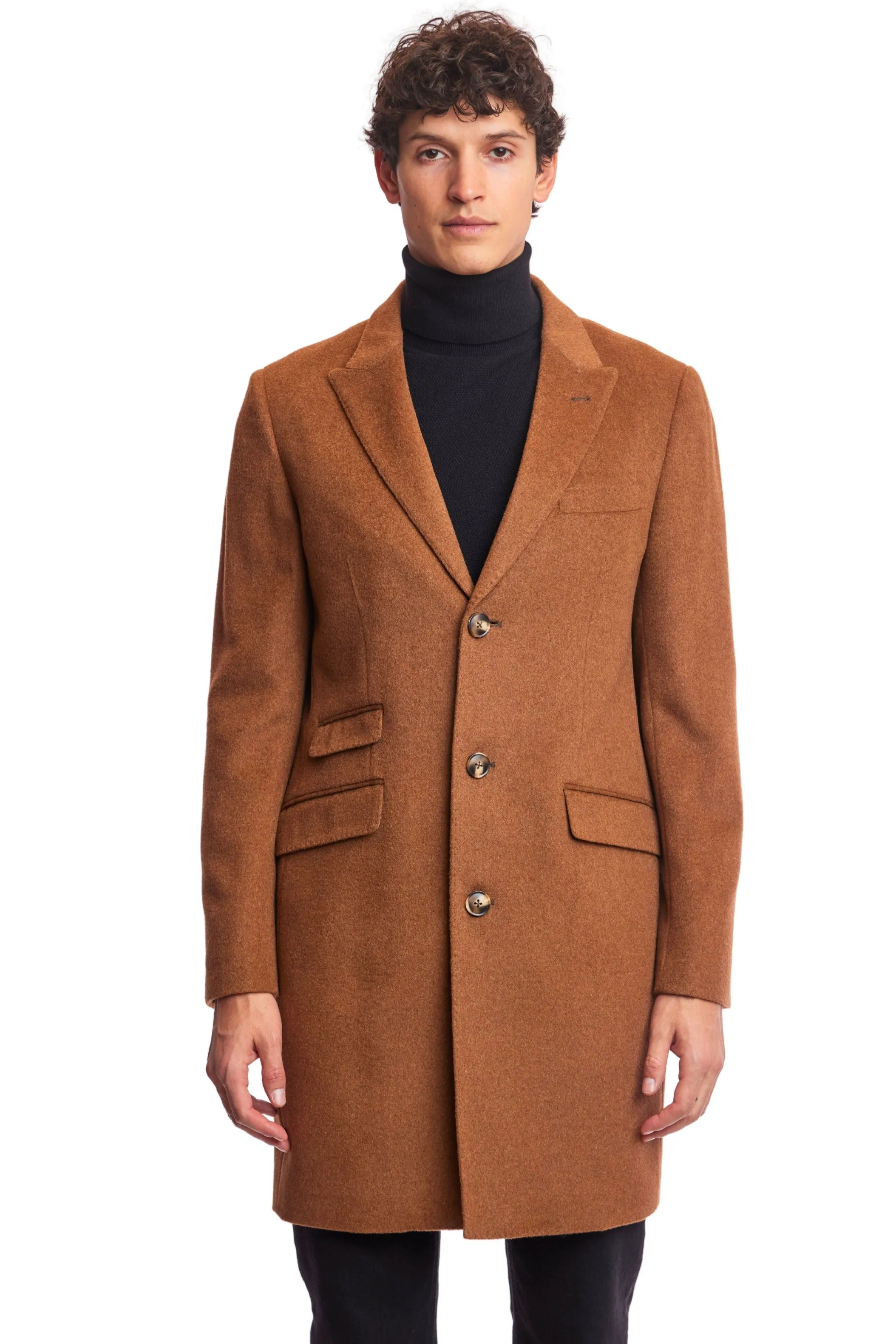 Peak Topcoat  - slim - Cognac Soft Touch