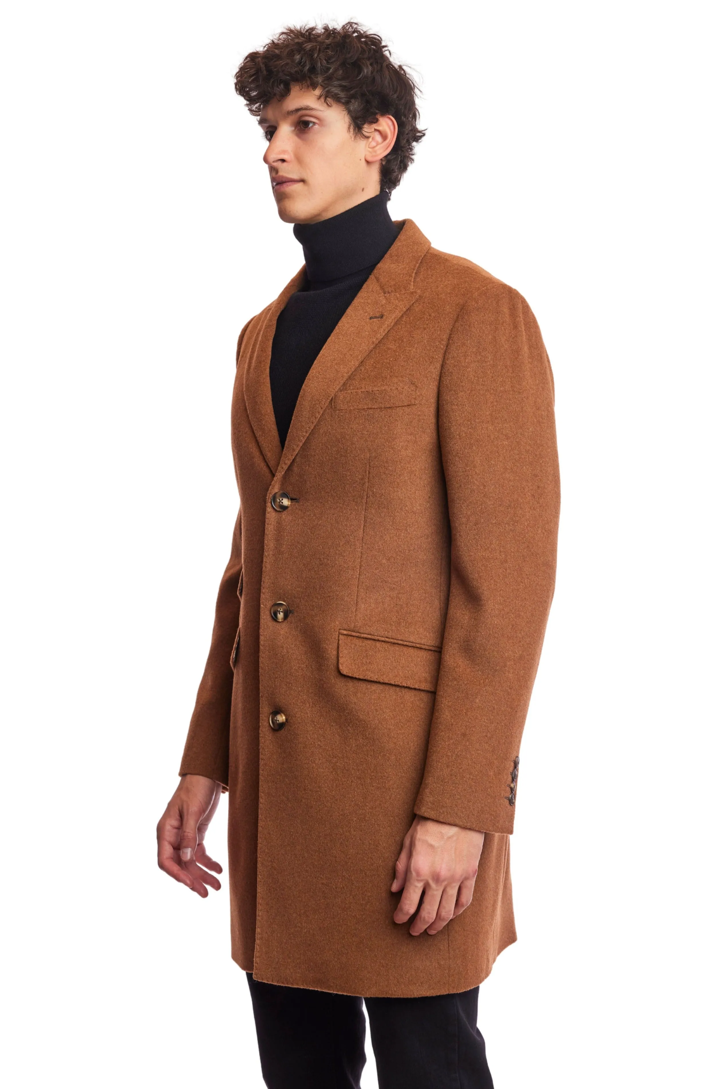 Peak Topcoat  - slim - Cognac Soft Touch