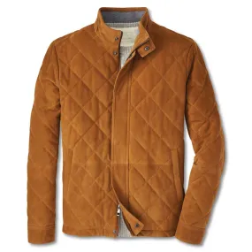 Peter Millar Suede Norfolk Quilted Bomber