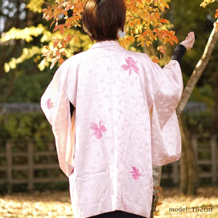 Pink dot with flowersplant haori