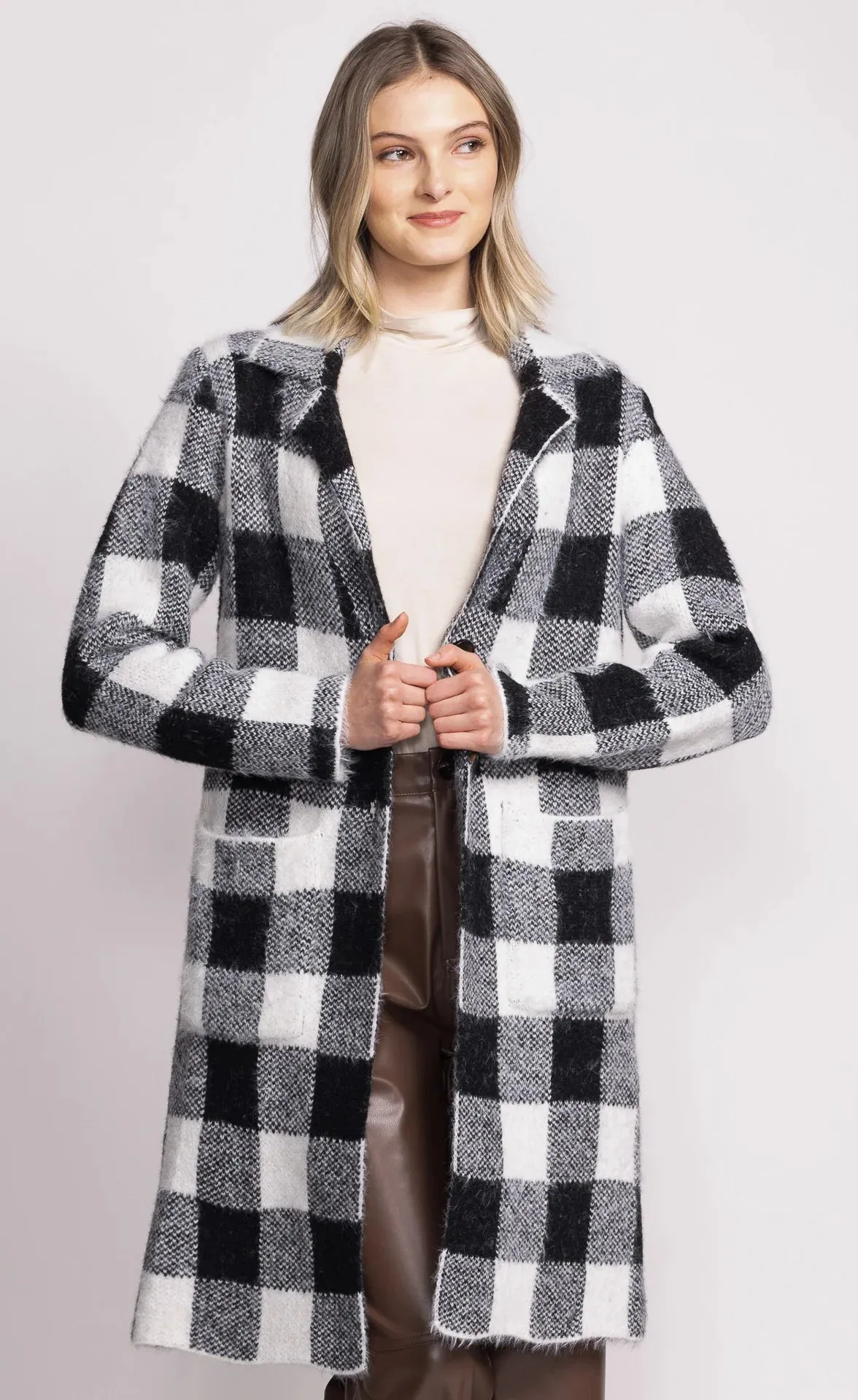 Plaid Coat - BW