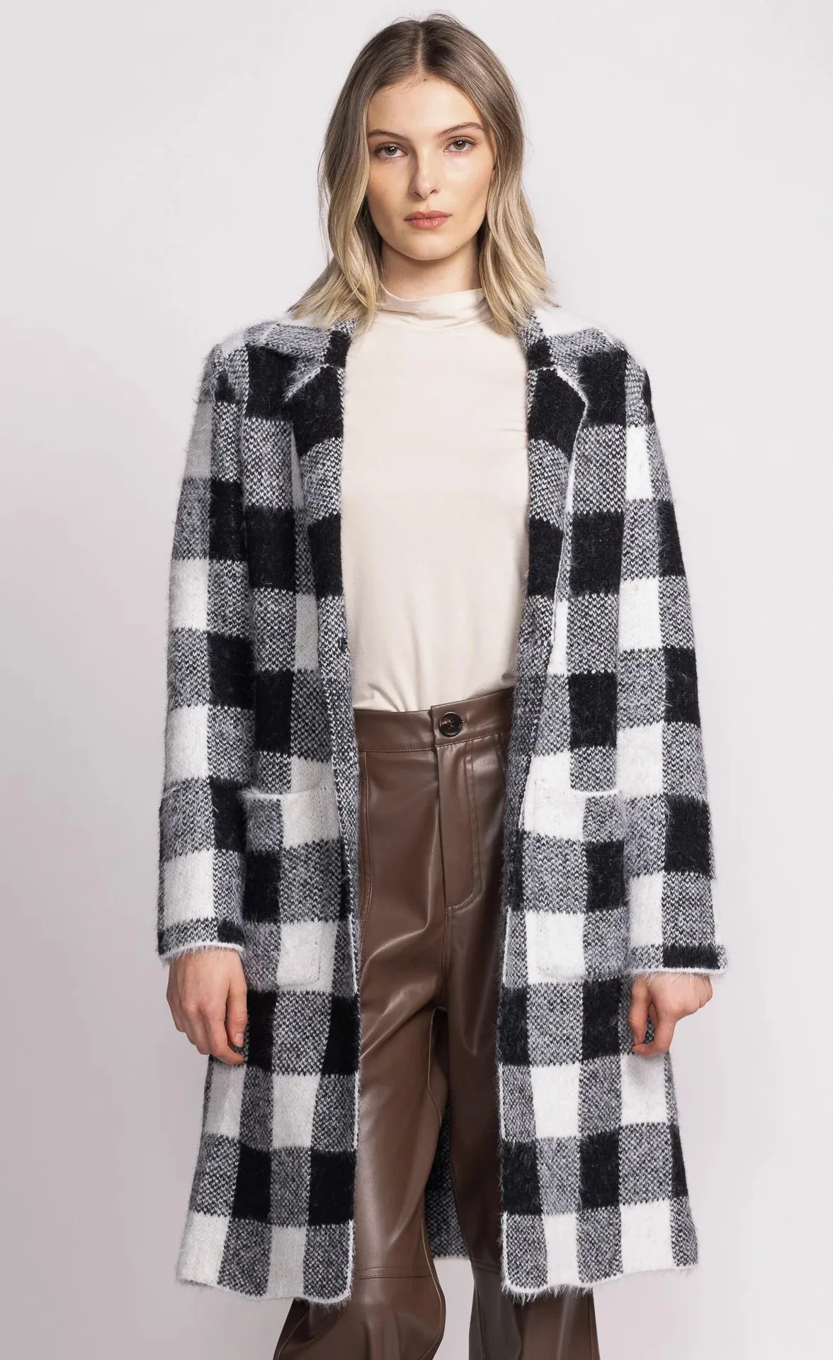 Plaid Coat - BW