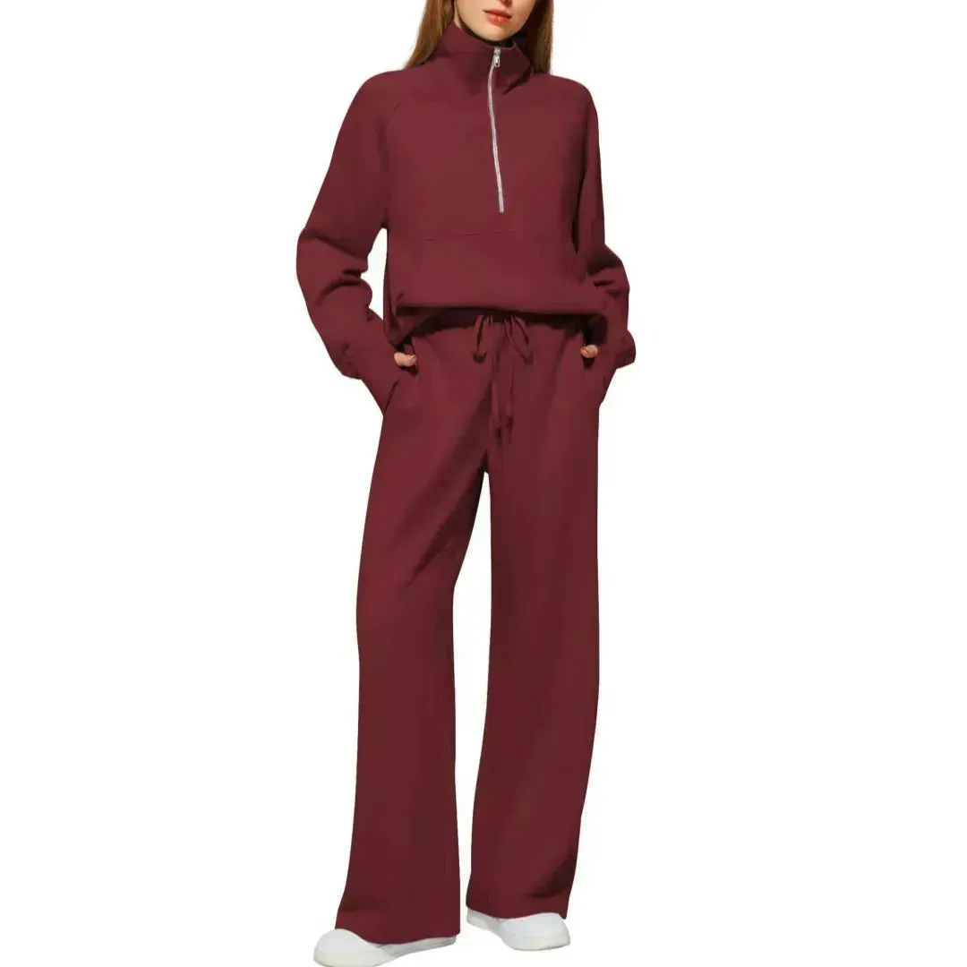 Plain Women  Matching Casual Winter Tracksuit set joggers and hoodie set for women