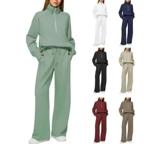 Plain Women  Matching Casual Winter Tracksuit set joggers and hoodie set for women