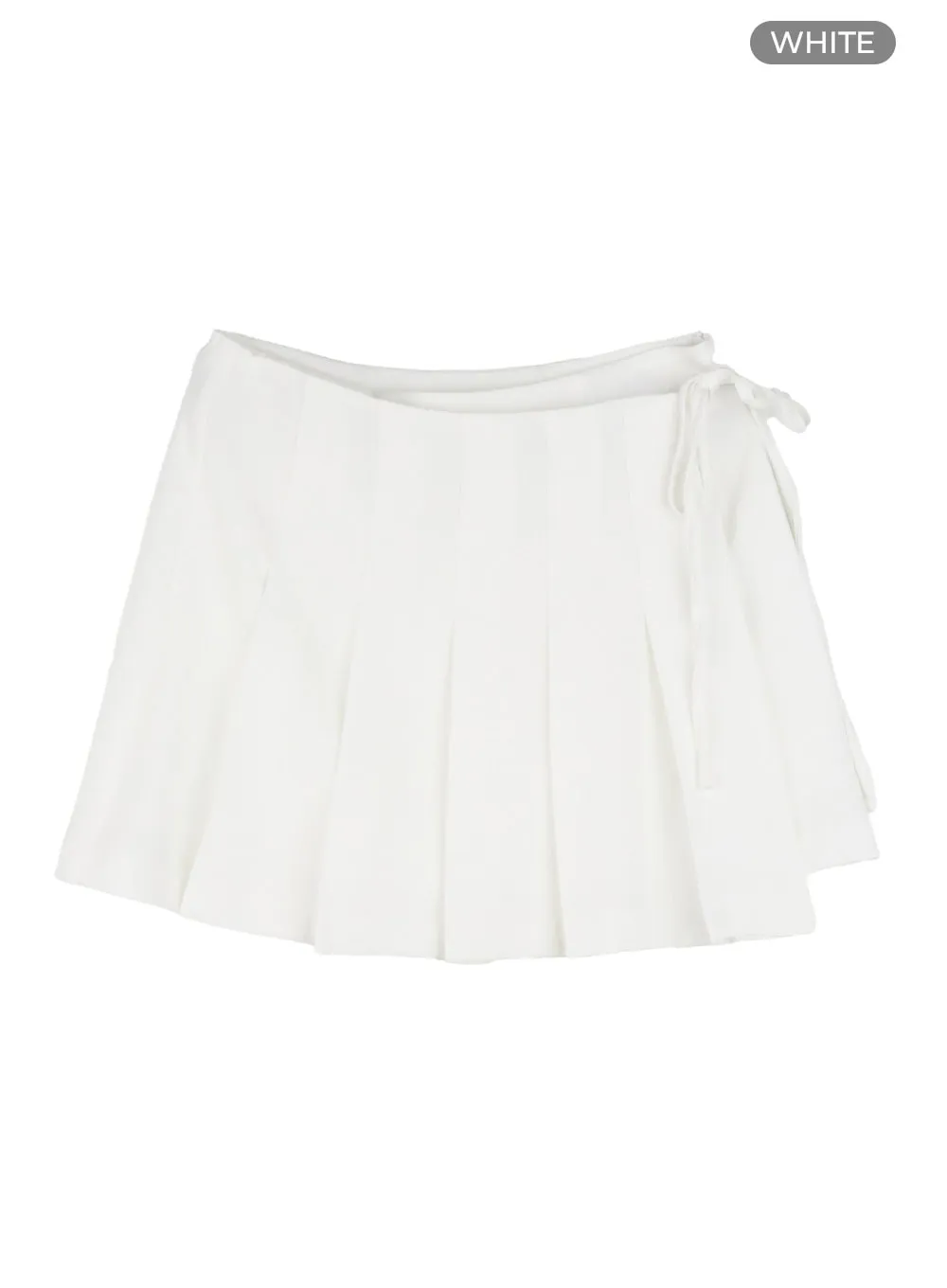 Pleated Solid Mini Skirt OU428