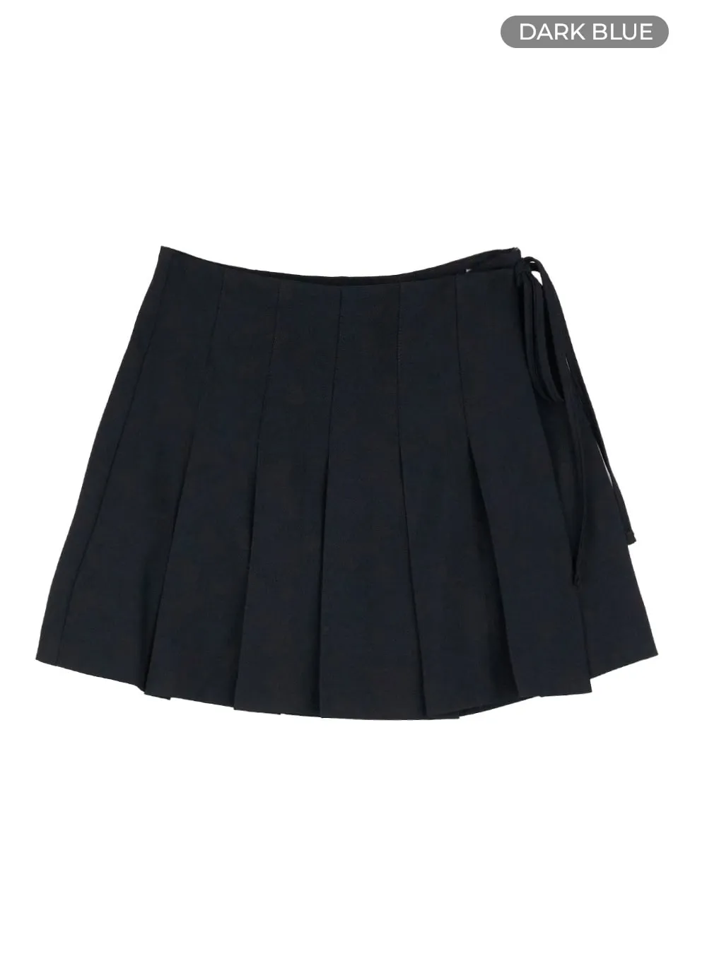 Pleated Solid Mini Skirt OU428