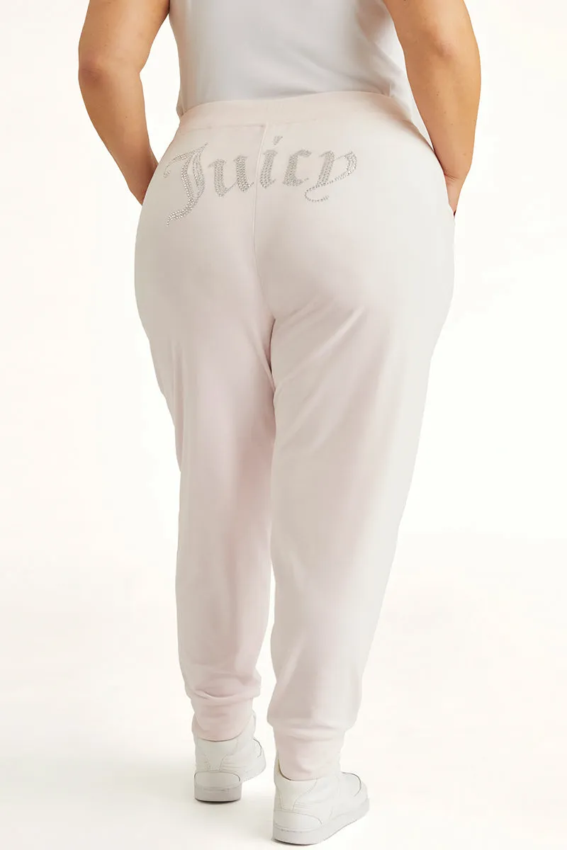 Plus-Size Big Bling Velour Jogger