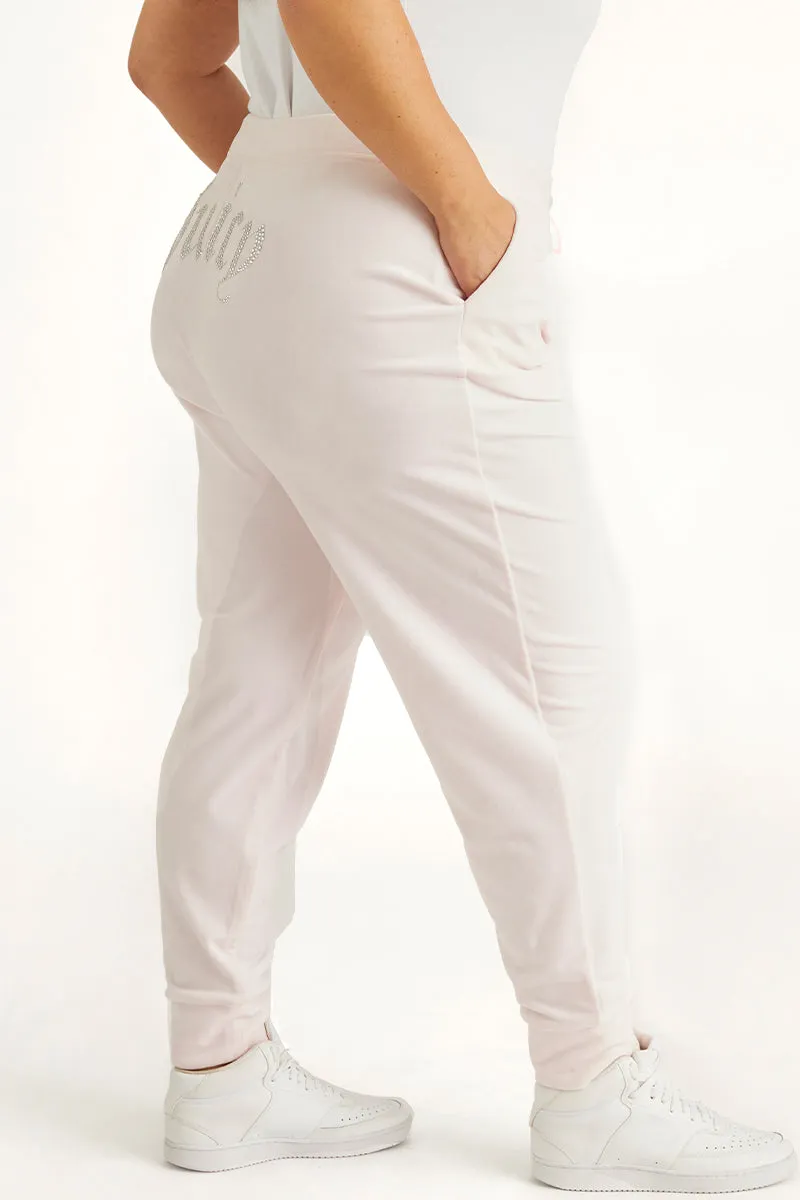 Plus-Size Big Bling Velour Jogger