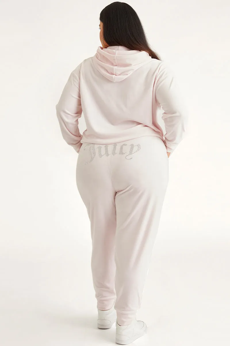 Plus-Size Big Bling Velour Jogger