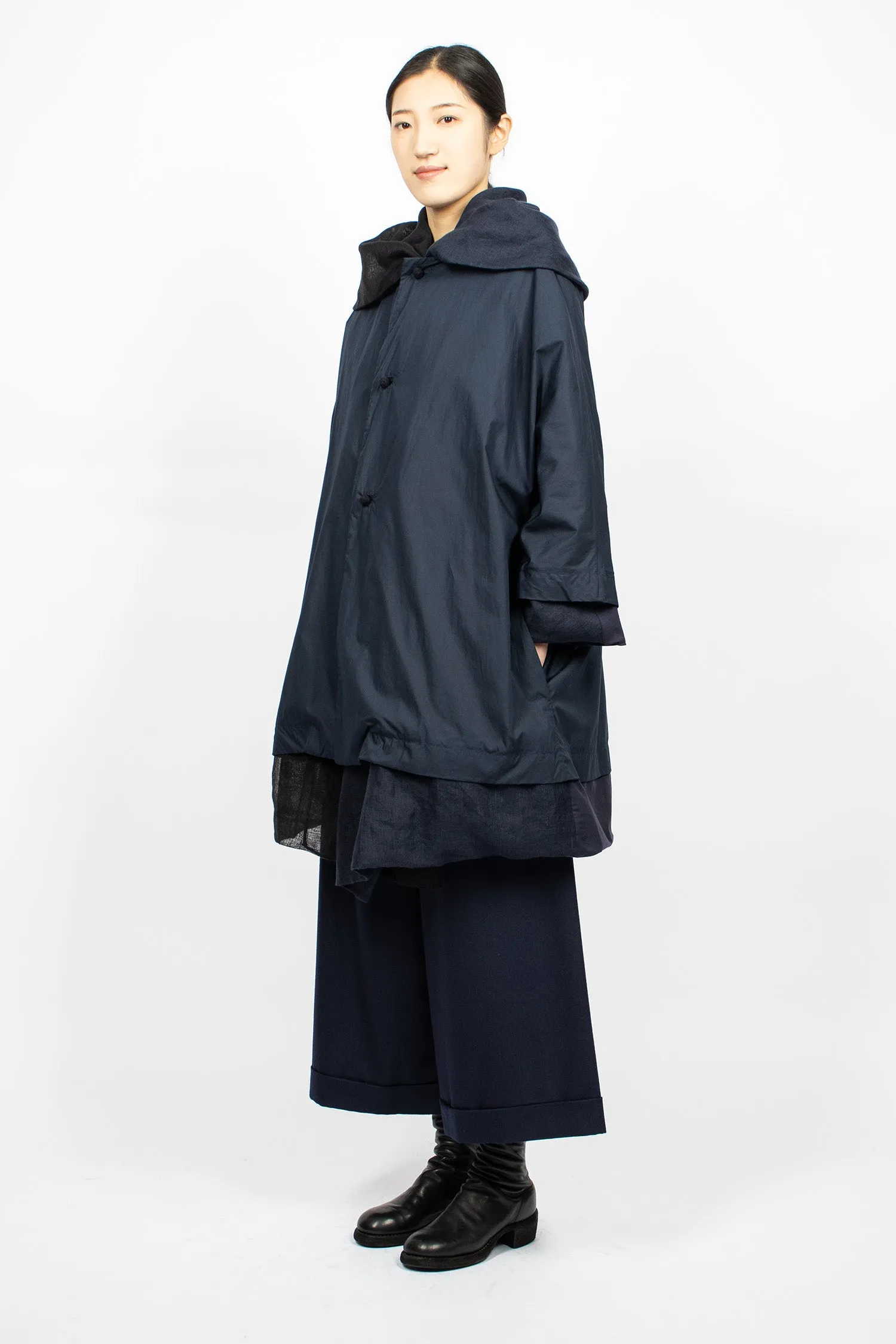 Poppy Reversible Coat Navy Blue