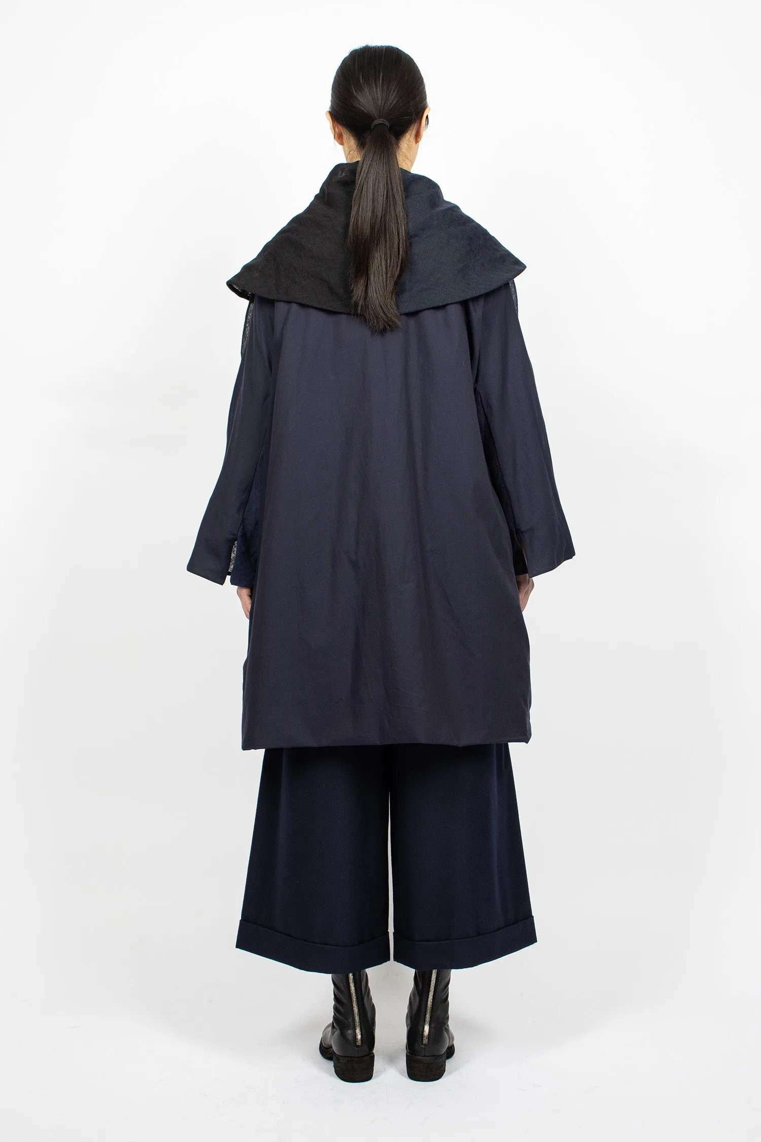 Poppy Reversible Coat Navy Blue