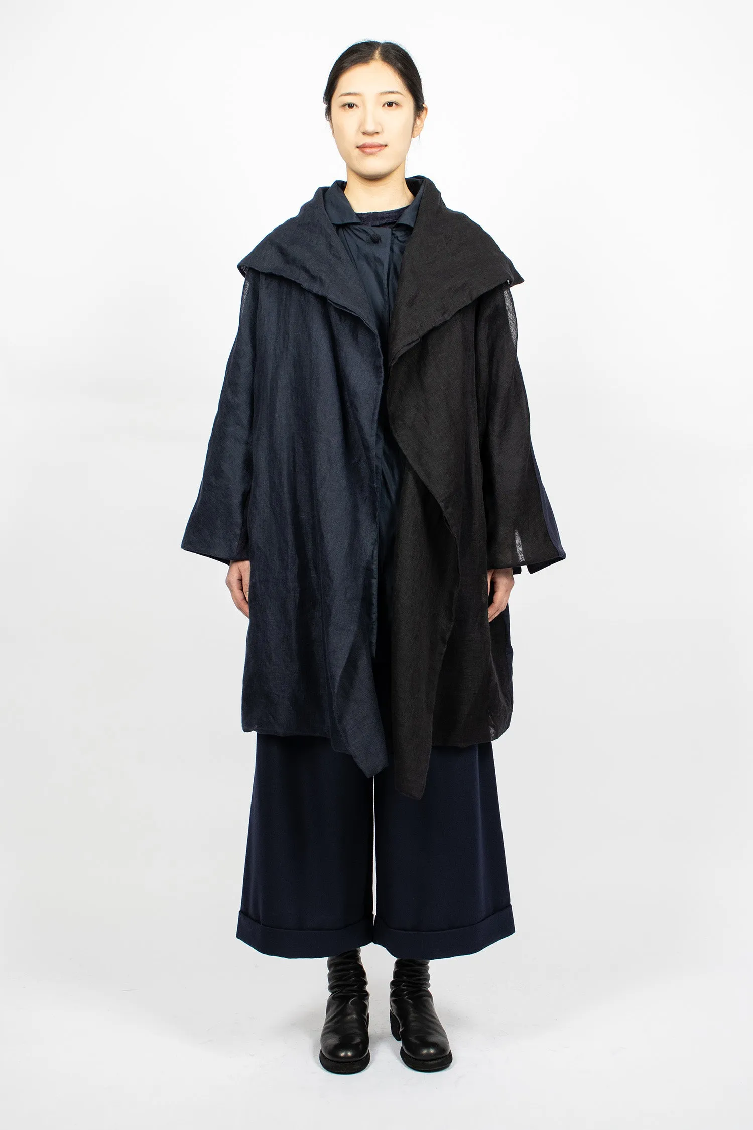 Poppy Reversible Coat Navy Blue