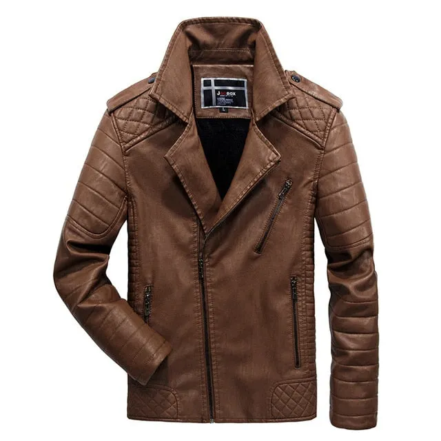 PU Faux Leather jacket Male New Winter Jackets