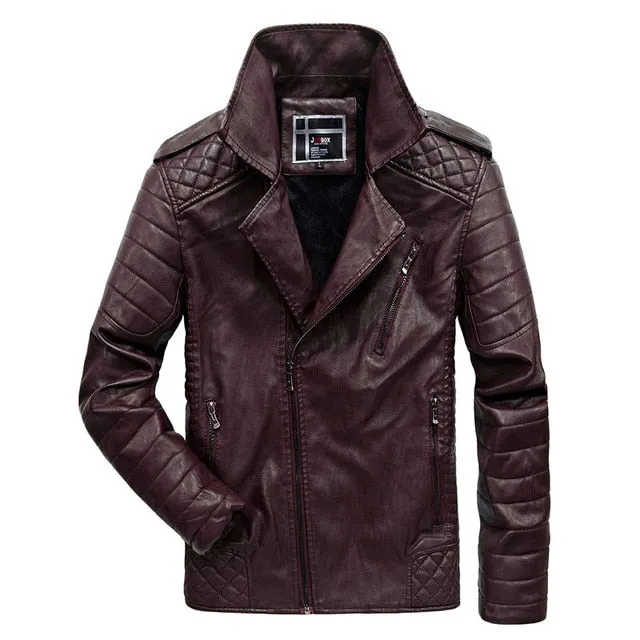 PU Faux Leather jacket Male New Winter Jackets